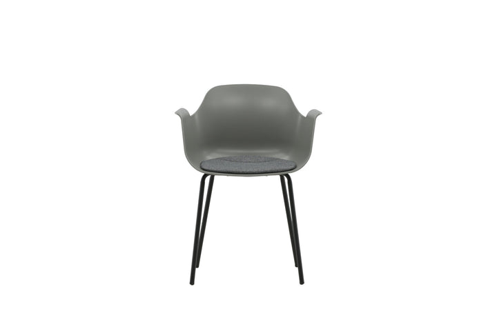 Venture Home Comfort Plastic Dining Chair 2-pack - Black Legs - Grey Plastic