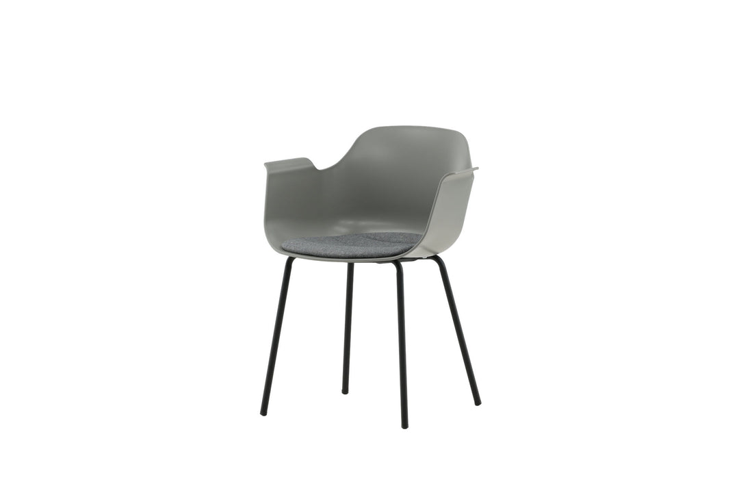 Venture Home Comfort Plastic Dining Chair 2-pack - Black Legs - Grey Plastic