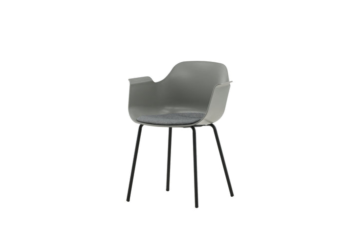 Venture Home Comfort Plastic Dining Chair 2-pack - Black Legs - Grey Plastic