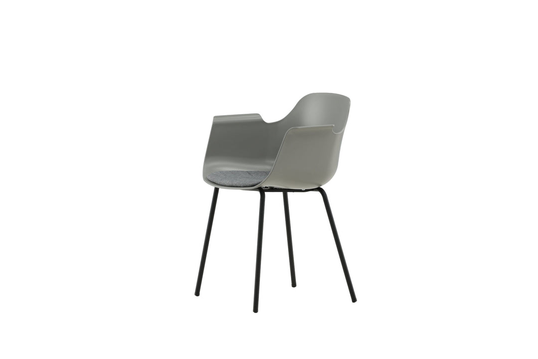 Venture Home Comfort Plastic Dining Chair 2-pack - Black Legs - Grey Plastic