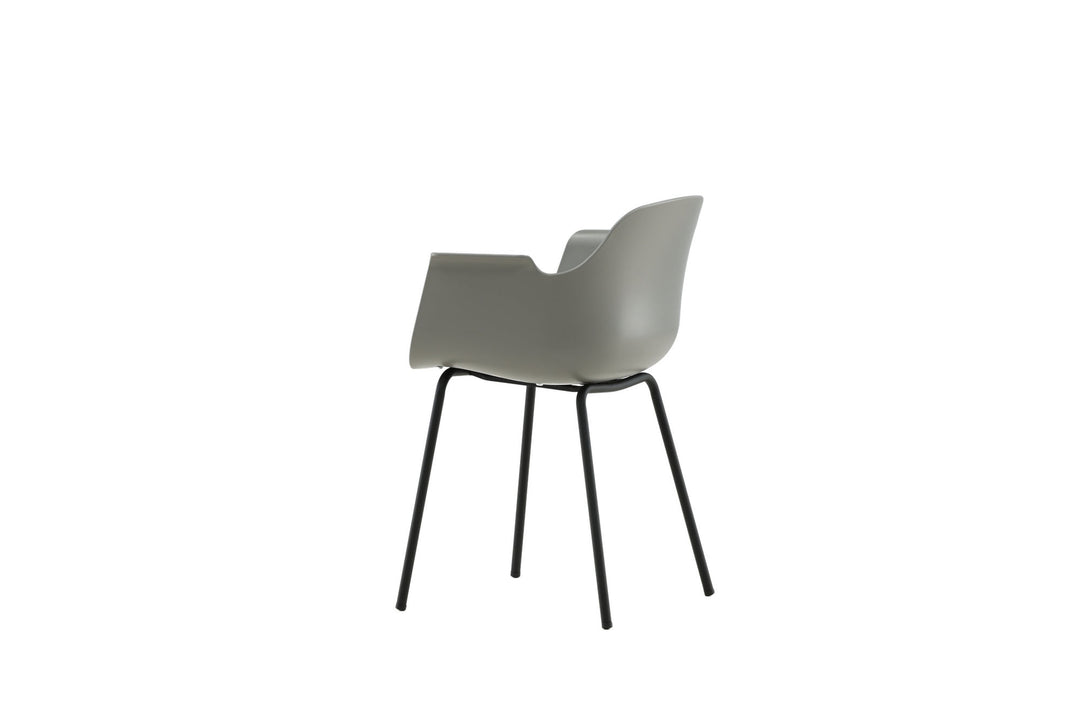 Venture Home Comfort Plastic Dining Chair 2-pack - Black Legs - Grey Plastic