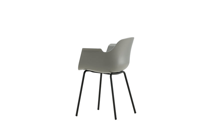 Venture Home Comfort Plastic Dining Chair 2-pack - Black Legs - Grey Plastic