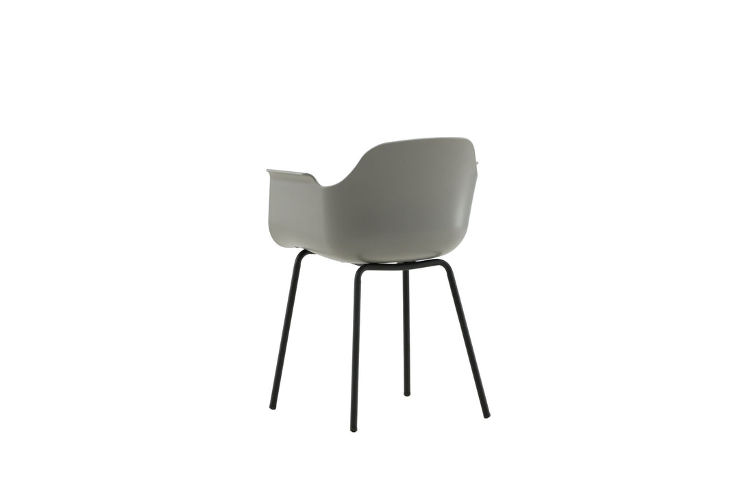 Venture Home Comfort Plastic Dining Chair 2-pack - Black Legs - Grey Plastic