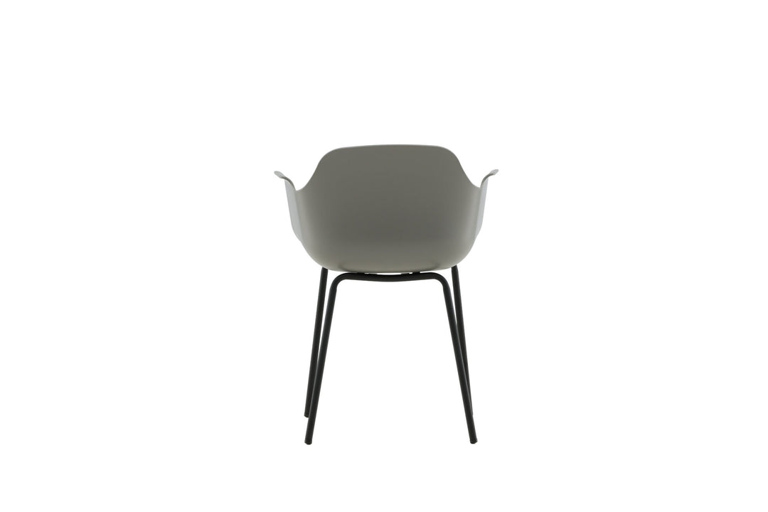 Venture Home Comfort Plastic Dining Chair 2-pack - Black Legs - Grey Plastic
