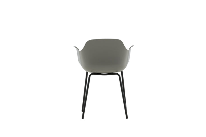 Venture Home Comfort Plastic Dining Chair 2-pack - Black Legs - Grey Plastic