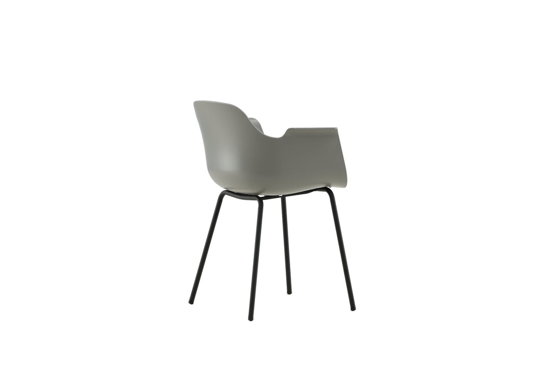 Venture Home Comfort Plastic Dining Chair 2-pack - Black Legs - Grey Plastic