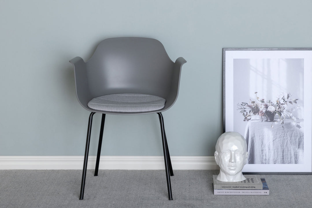 Venture Home Comfort Plastic Dining Chair 2-pack - Black Legs - Grey Plastic