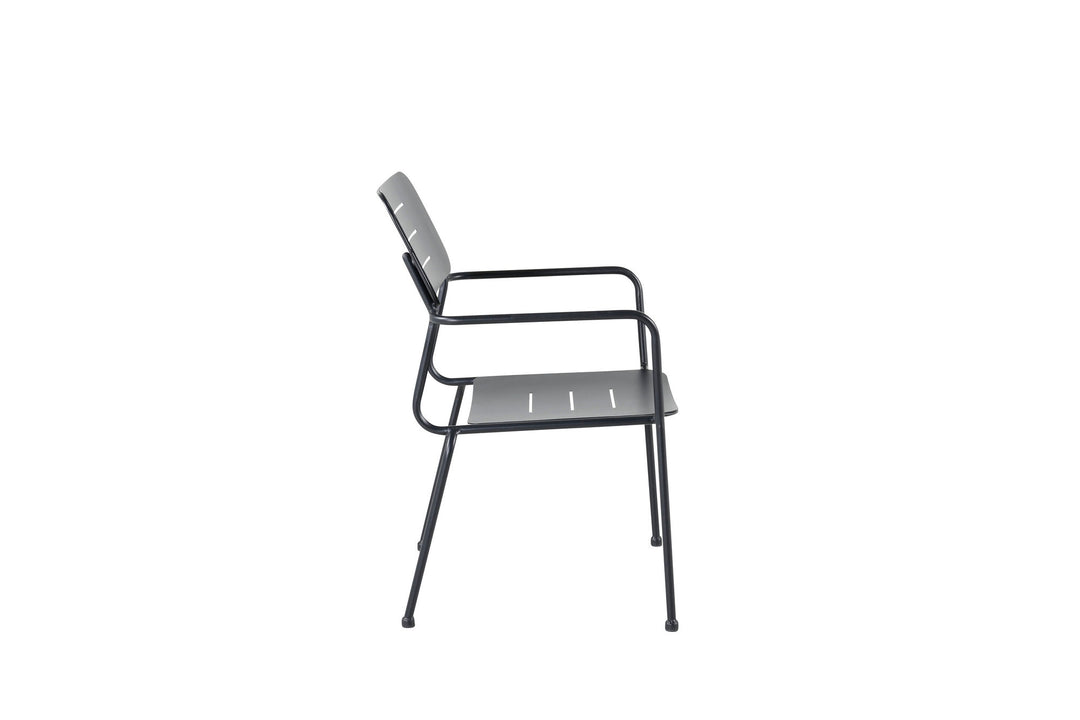 Venture Home Nicke Dining Chair W. Armrest 2-pack - Black Steel