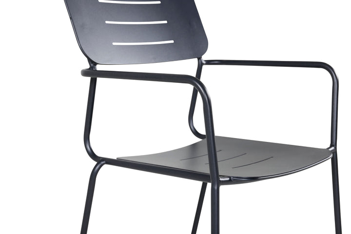 Venture Home Nicke Dining Chair W. Armrest 2-pack - Black Steel