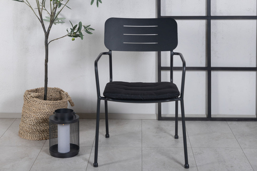 Venture Home Nicke Dining Chair W. Armrest 2-pack - Black Steel
