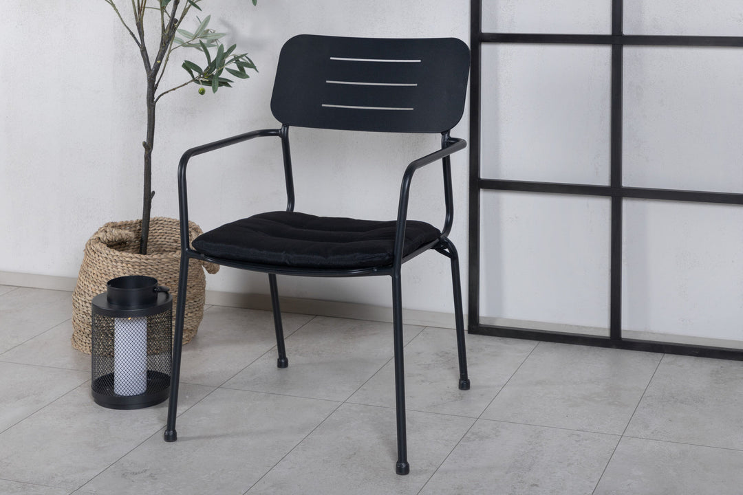 Venture Home Nicke Dining Chair W. Armrest 2-pack - Black Steel