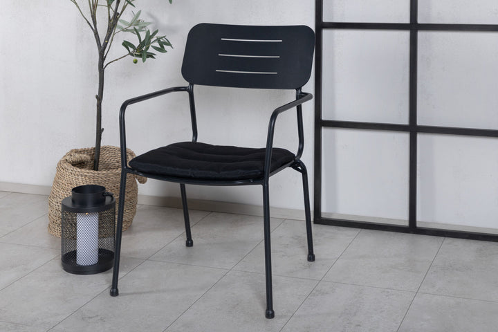 Venture Home Nicke Dining Chair W. Armrest 2-pack - Black Steel