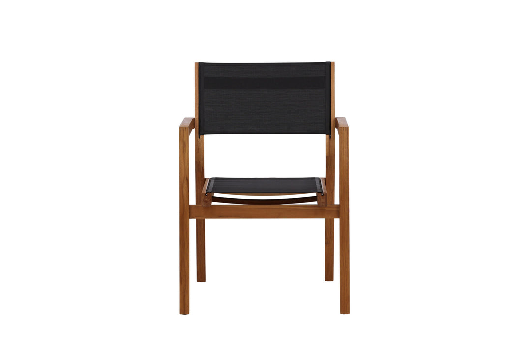 Venture Home Venice Stackingchair 2-pack - Teak / Black Textilene