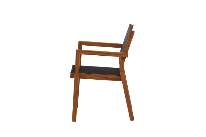Venture Home Venice Stackingchair 2-pack - Teak / Black Textilene