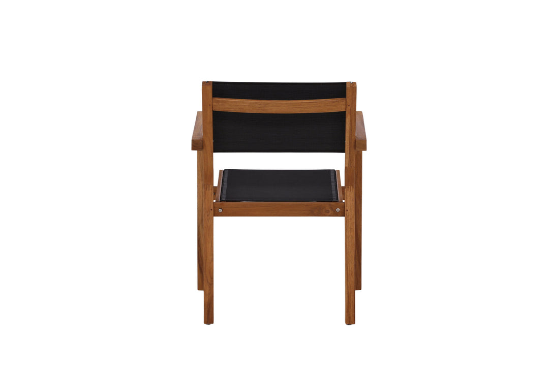 Venture Home Venice Stackingchair 2-pack - Teak / Black Textilene