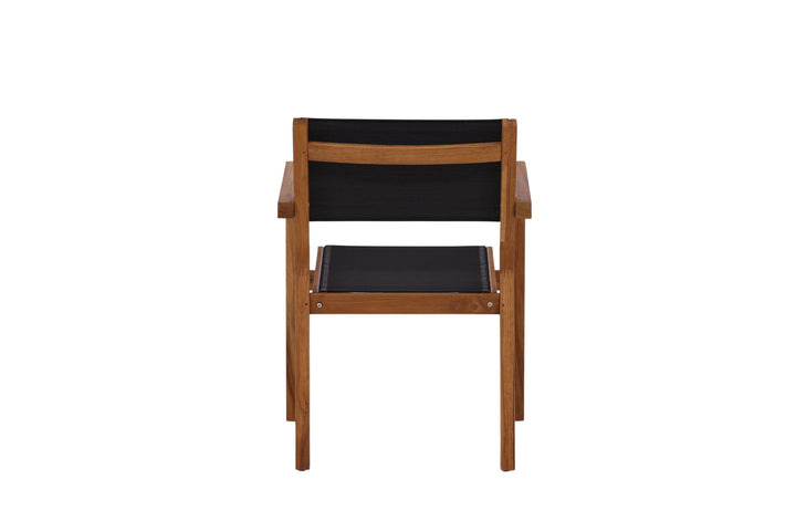 Venture Home Venice Stackingchair 2-pack - Teak / Black Textilene