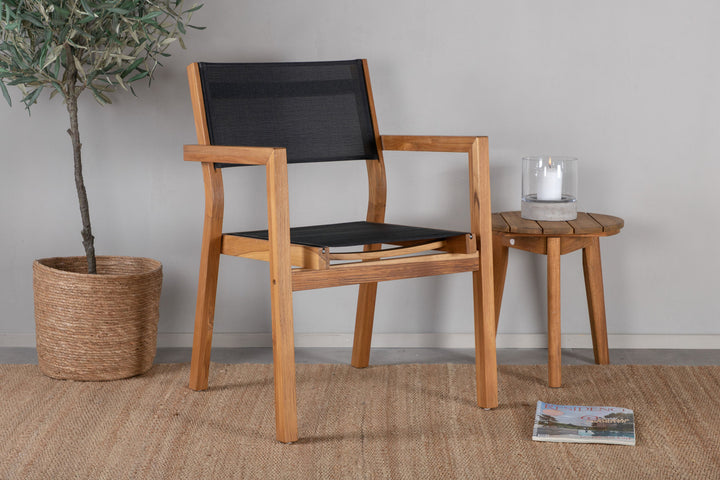Venture Home Venice Stackingchair 2-pack - Teak / Black Textilene