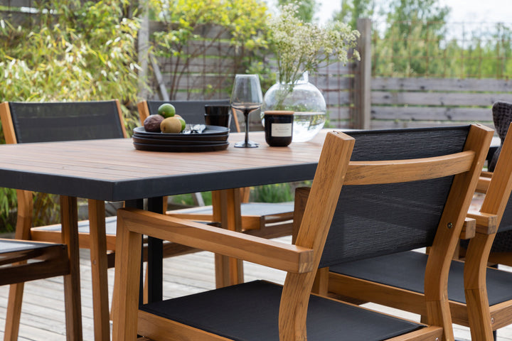 Venture Home Venice Stackingchair 2-pack - Teak / Black Textilene