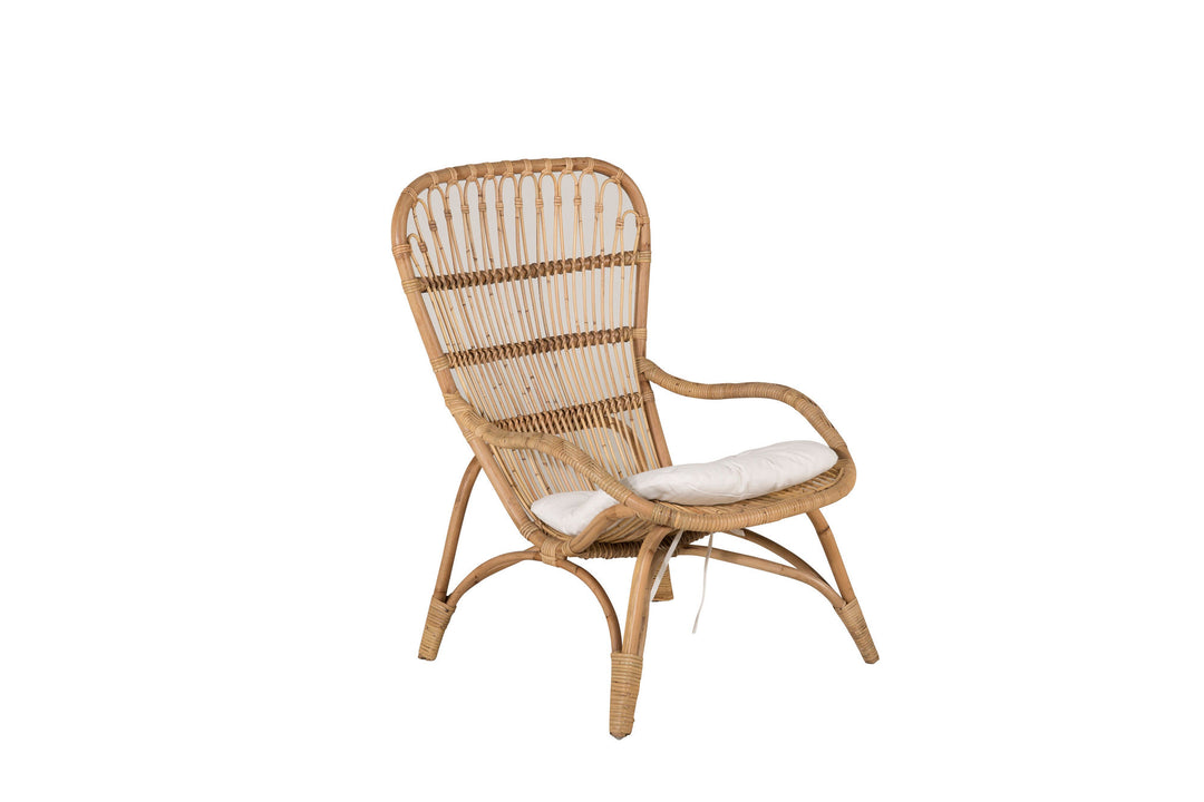 Venture Home Ella Lounge Chair - rattan / Offwhite Cushion. inc. Ottoman