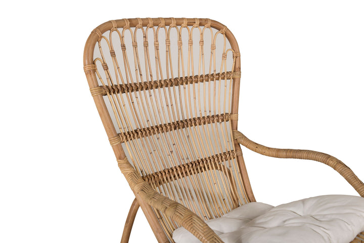 Venture Home Ella Lounge Chair - rattan / Offwhite Cushion. inc. Ottoman