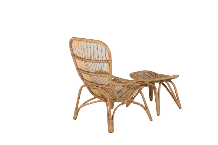 Venture Home Ella Lounge Chair - rattan / Offwhite Cushion. inc. Ottoman