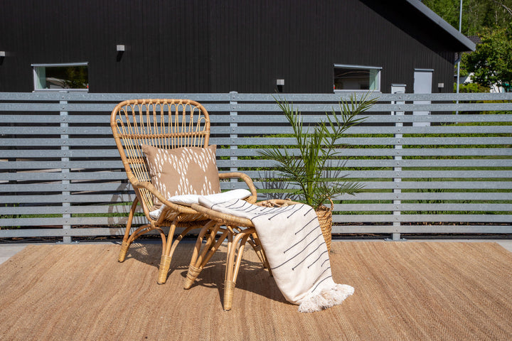 Venture Home Ella Lounge Chair - rattan / Offwhite Cushion. inc. Ottoman