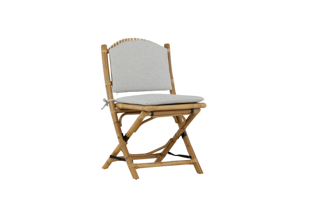 Venture Home Cane Foldable dining Chair - Bamboo / Grey Cushion