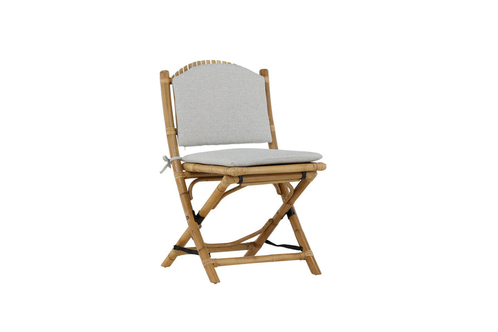 Venture Home Cane Foldable dining Chair - Bamboo / Grey Cushion
