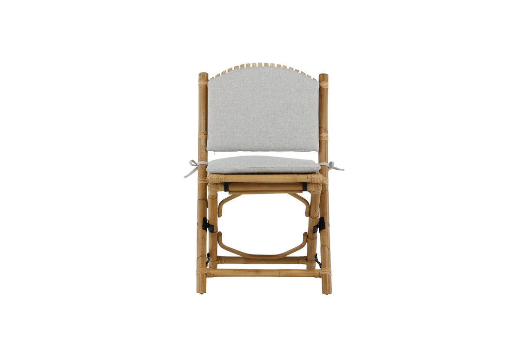 Venture Home Cane Foldable dining Chair - Bamboo / Grey Cushion