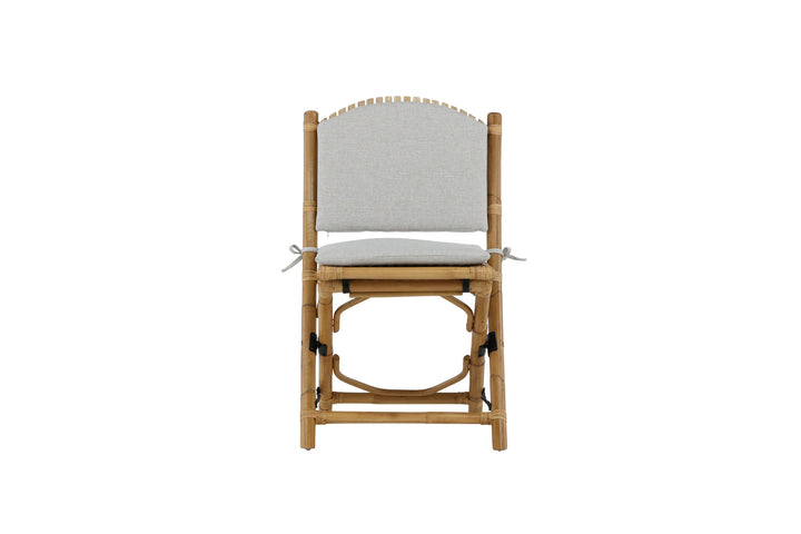 Venture Home Cane Foldable dining Chair - Bamboo / Grey Cushion