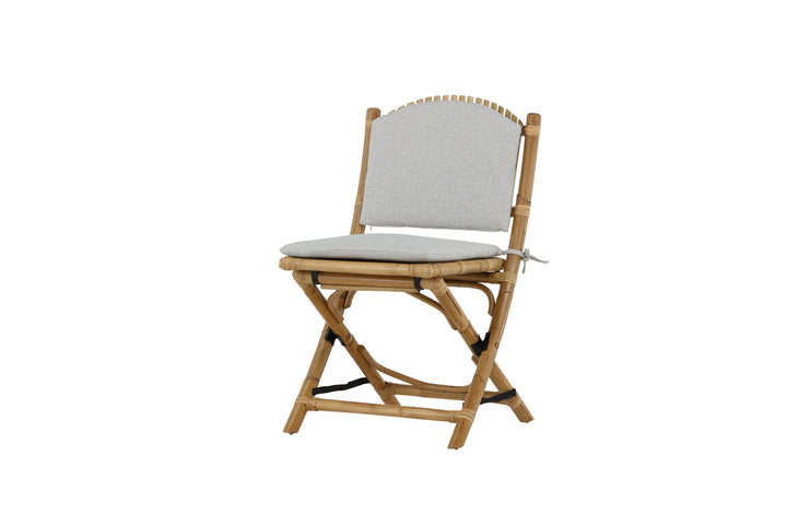 Venture Home Cane Foldable dining Chair - Bamboo / Grey Cushion
