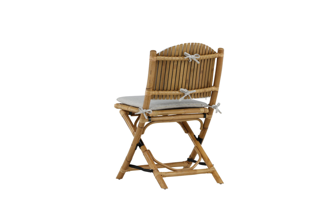 Venture Home Cane Foldable dining Chair - Bamboo / Grey Cushion
