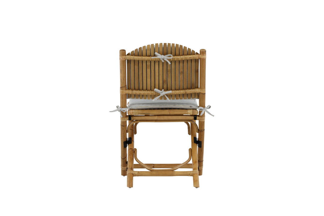 Venture Home Cane Foldable dining Chair - Bamboo / Grey Cushion