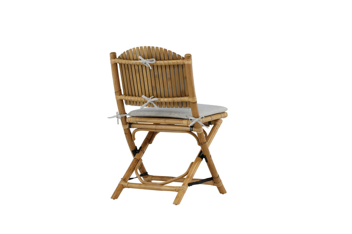 Venture Home Cane Foldable dining Chair - Bamboo / Grey Cushion