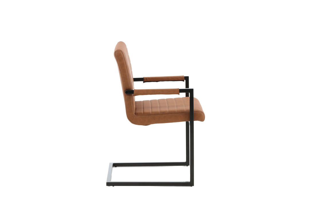 Venture Home Art Karmstol 2-pack - Svart / Brun PU