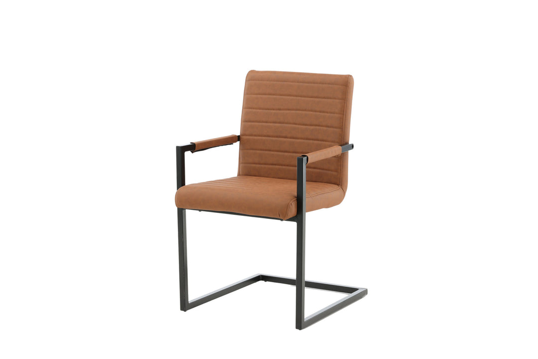Venture Home Art Karmstol 2-pack - Svart / Brun PU