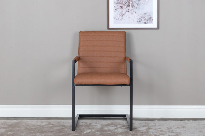 Venture Home Art Karmstol 2-pack - Svart / Brun PU