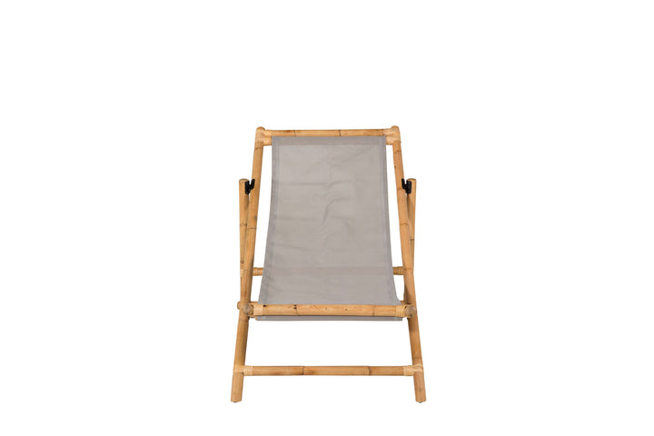 Venture Home Cane Foldable lounge Chair - Bamboo / Grey Cushion
