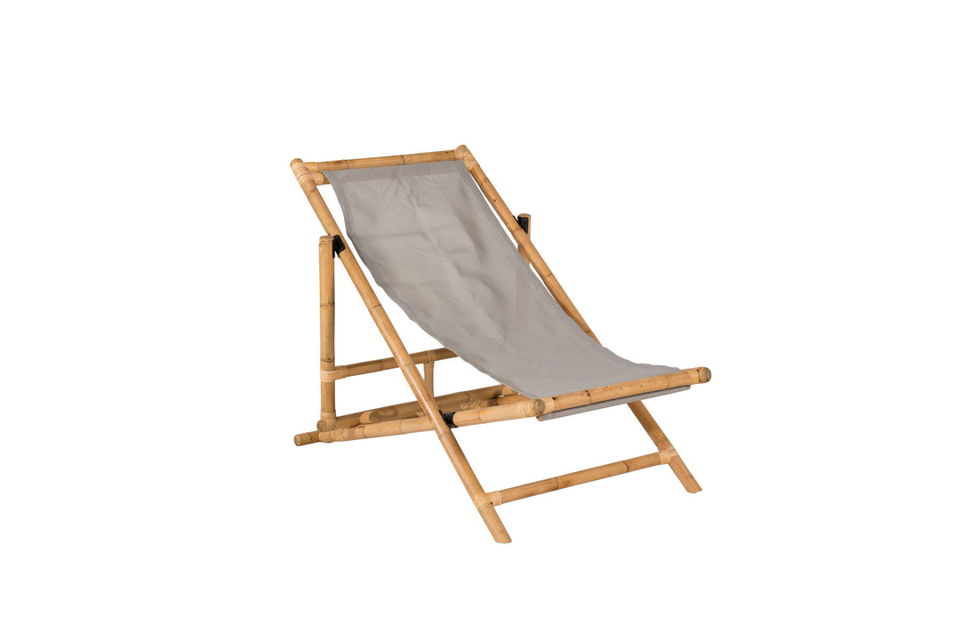 Venture Home Cane Foldable lounge Chair - Bamboo / Grey Cushion