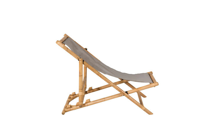 Venture Home Cane Foldable lounge Chair - Bamboo / Grey Cushion