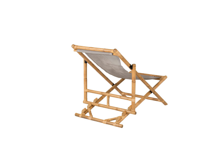 Venture Home Cane Foldable lounge Chair - Bamboo / Grey Cushion