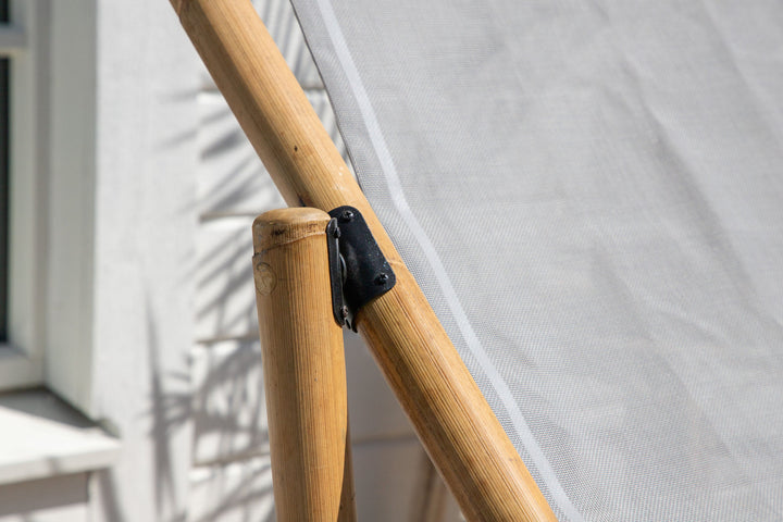 Venture Home Cane Foldable lounge Chair - Bamboo / Grey Cushion