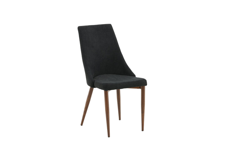 Venture Home Leone Dining Chair 2-pack - Walnut Legs - Black Fabric