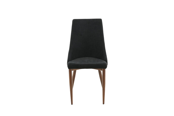 Venture Home Leone Dining Chair 2-pack - Walnut Legs - Black Fabric