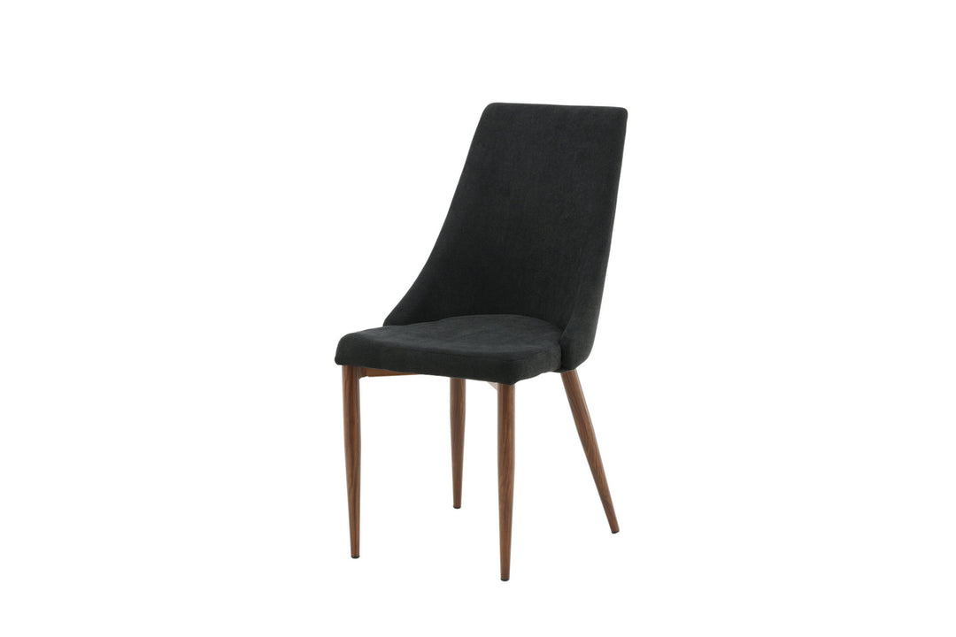 Venture Home Leone Dining Chair 2-pack - Walnut Legs - Black Fabric