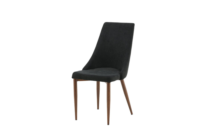 Venture Home Leone Dining Chair 2-pack - Walnut Legs - Black Fabric