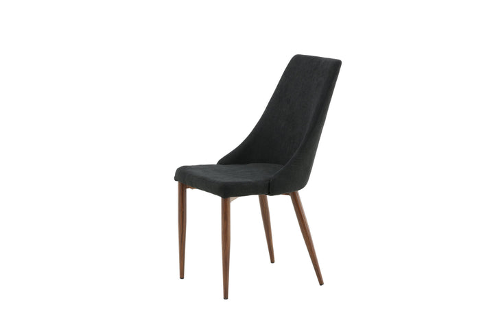 Venture Home Leone Dining Chair 2-pack - Walnut Legs - Black Fabric