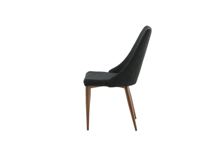 Venture Home Leone Dining Chair 2-pack - Walnut Legs - Black Fabric