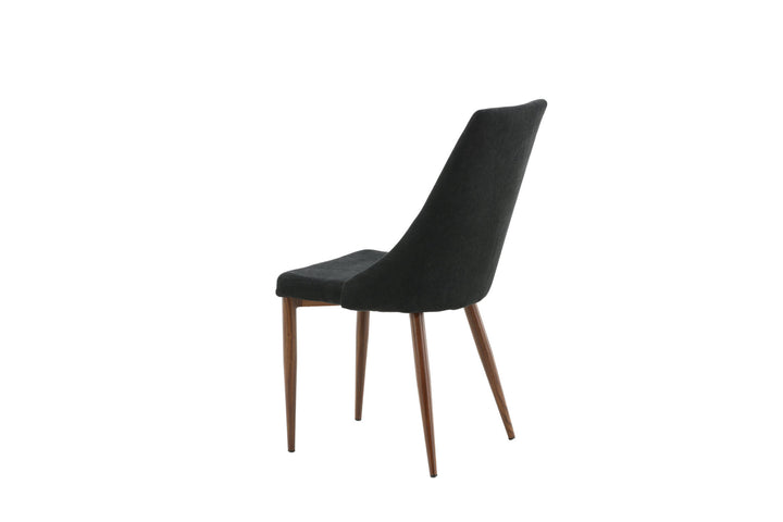Venture Home Leone Dining Chair 2-pack - Walnut Legs - Black Fabric