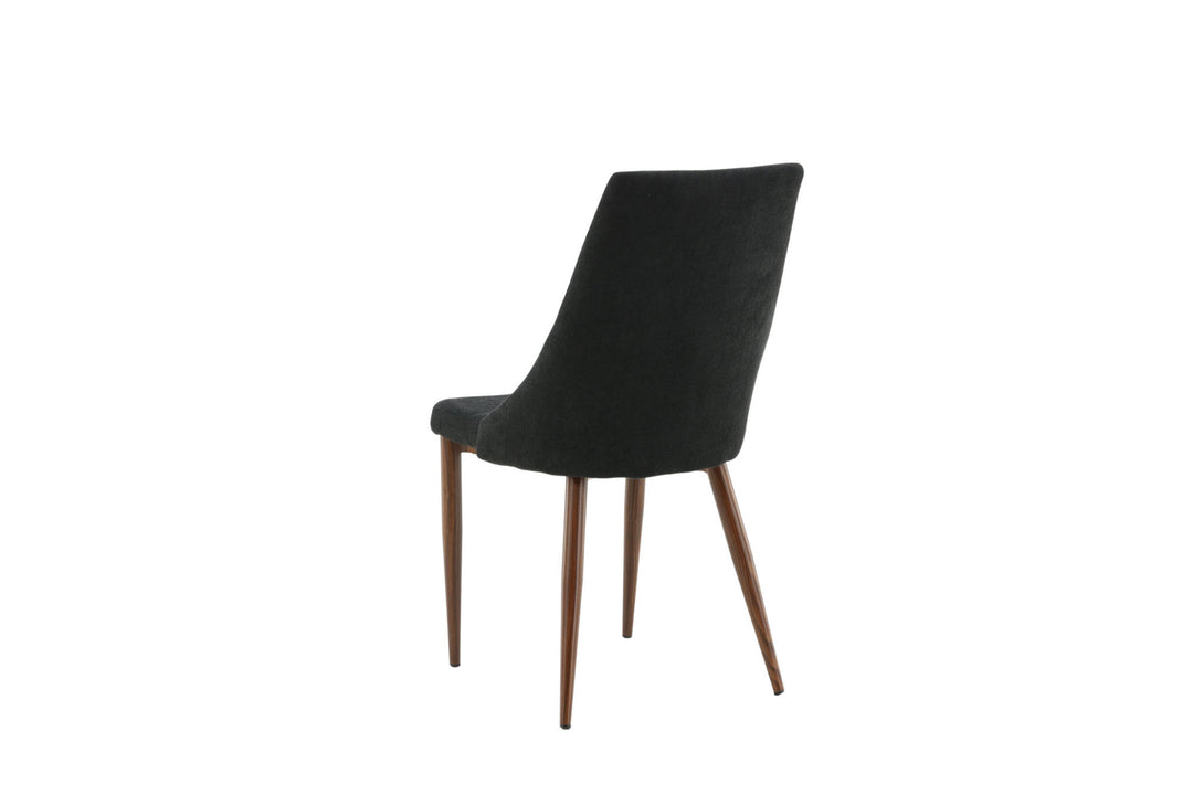 Venture Home Leone Dining Chair 2-pack - Walnut Legs - Black Fabric